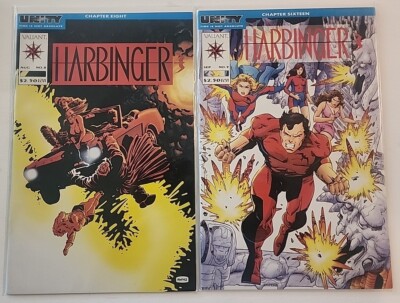 Harbinger 8 And 9 NM Valiant Comics Unity Jim Shooter 1992 B&B NM+ Major    