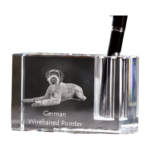 Deutsch Drahthaar - Stifthalter, Kristallorganizer mit Hundefoto, einzigartige S - Bild 2 von 6