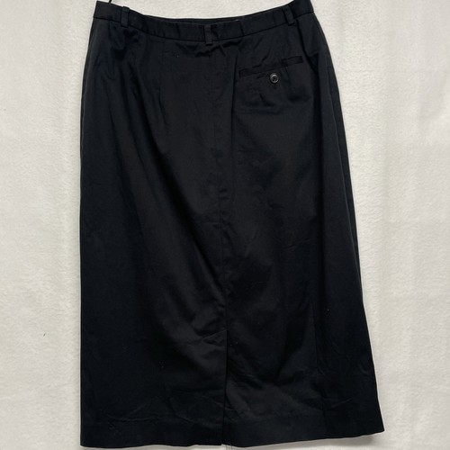 Gonna Lands End donna 6 nera dritta matita carriera spacco preppy zip foderata - Foto 5 di 11