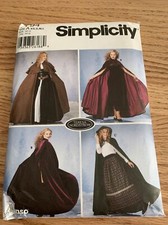 Renaissance Costume Cape Hooded Cloak UNCUT Sewing Pattern XS-L Simplicity 5794