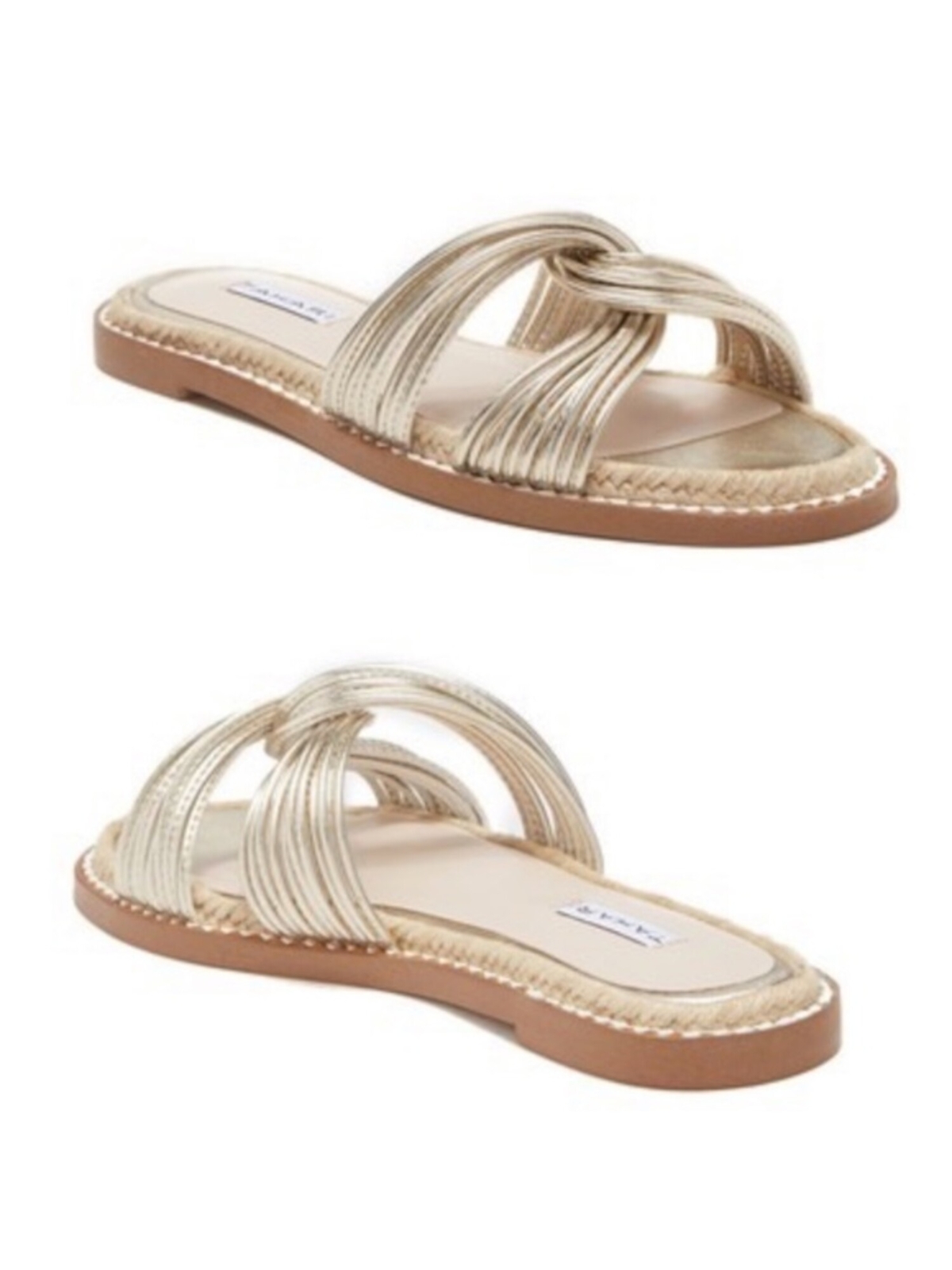 Женские шлепанцы Cailyn с круглым носком и блочным каблуком TAHARI с золотой отделкой размер 75 м 3090₽