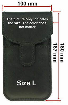 VERTICAL WAIST POUCH HAND SEWN OF COWHIDE CASE COVER WITH CARD POCKET FOR PHONES