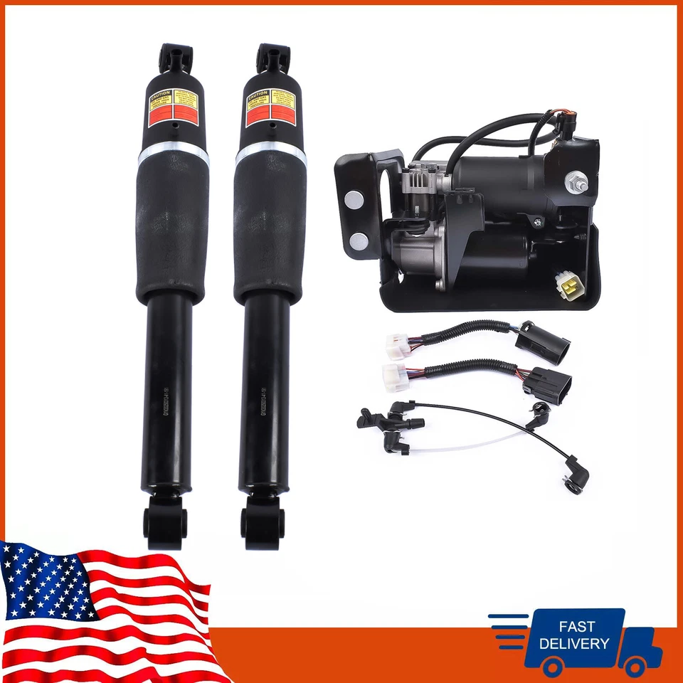 Juego de amortiguadores de aire y compresores de suspensión trasera para Cadillac Escalade GMC 2002-2013 Foto 2 de 4