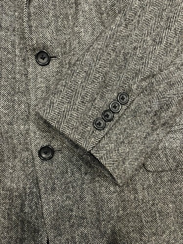 Cricketeer Sport Coat Suit Jacket Mens 46 XL Gray Herringbone Wool Camel Blazer - Picture 3 of 7