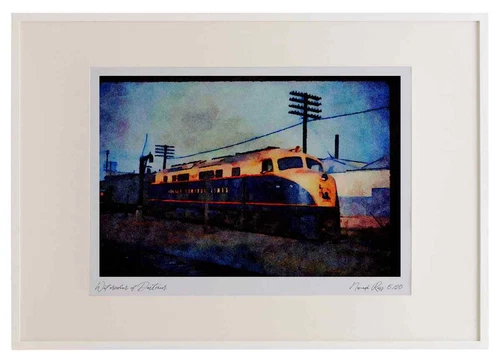 Trains USA 351003 CNJ Baldwin Double Cab 2001, 1940er Aquarell Bilderrahmen