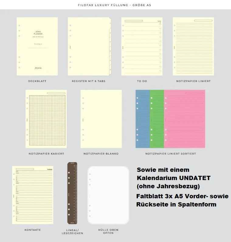 filofax Nappa Leder Organiser rot (Größe A5) Timer, Kalender, Zeitplaner 025159 - Bild 4 von 4