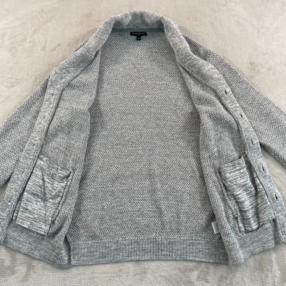 Cardigã masculino BANANA REPUBLIC gola xale grande cinza kit waffle vovô novo sem etiquetas $150 - Imagem 4 de 4