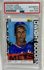 2020 TOPPS PROJECT #164 DOC GOODEN SIGNED METS CARD PSA AUT0