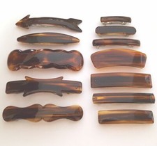 Vintage Women's French Barrette Tortoiseshell Brown Hair Clip New Made in France