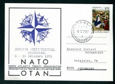 1971 Belgium NATO OTAN Ministerial Session Card, Brussel postmark