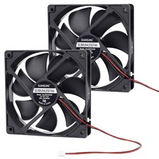 GUIANDJING 12025 Cooling Fan 120mm x x 25mm DC 12V 2Pcs 120mm, Black