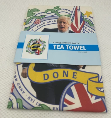 Official Limited Edition Conservative Party Tea Towel "Got Brexit Done" AC15 - Image 1 of 4