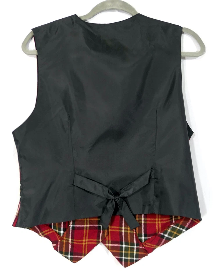 Ivy League Preppy Vintage Años 90 Tartán Cuadros Chaleco Y Conjunto Corto Contrapartes M 8 Foto 3 de 4