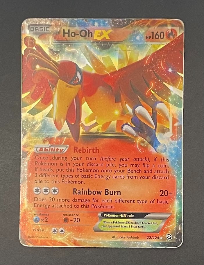 Pokémon Card Ho-Oh EX 22/124 Dragons Exalted - Heavily Played