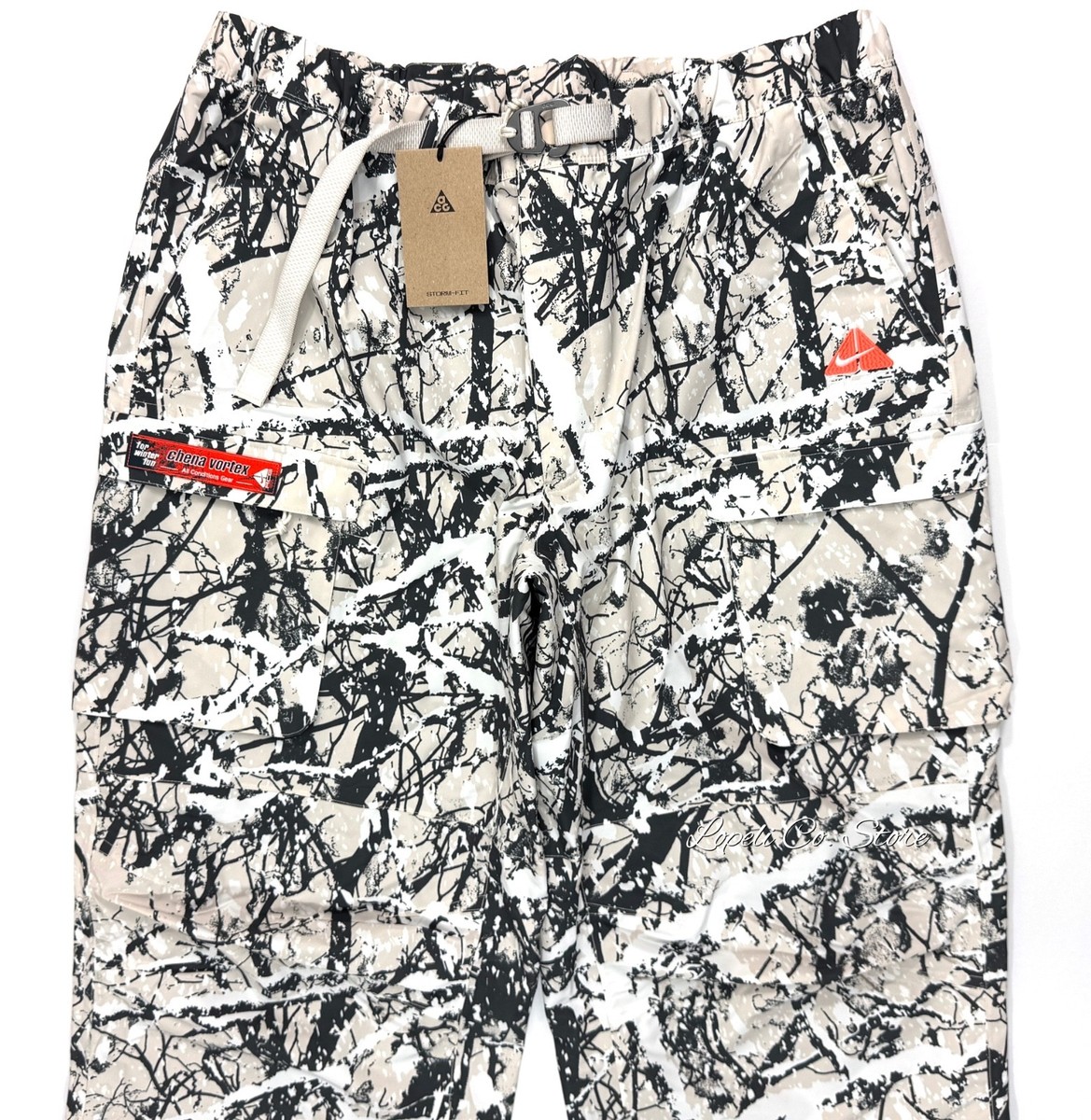 専用！00s NIKE ACG 迷彩柄 カモ ギミック y2k 極太 ナイロン Nike ACG Chena Vortex Storm-Fit Camo White Winter Pants, Size