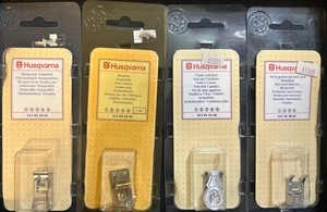HUSQVARNA VIKING Sewing  Machine Foot Attachments Lot of 4 Piping Hemmer more