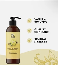 Sensual Massage Oil Maple Holistics Vanilla Dreams with Vanilla Fragrance 8 OZ.
