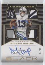 2020 Panini Black Capstones Quad Relics Gold /10 Michael Gallup #14 Auto dq5