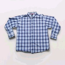 Ariat Pro Series Long Sleeve Button Down Shirt Men's XL Blue White Plaid