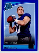 Kyle Lauletta 2018 Donruss Press Proof Blue 328 New York Giants Rookie