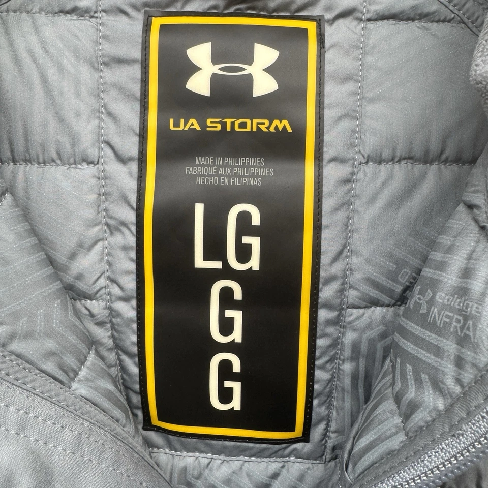 Under Armour Jacket Mens Large Gray Infrared Storm Werewolf Hooded Primaloft - Image 2 of 4