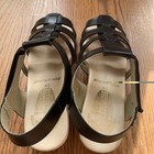 Worishofer BEVERLY Women's BLACK leather Cork Wedge strap Sandal 8M — photo 4