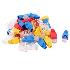 30x 8P8C Cat6 Patch RJ45 MODULAR SHIELDED Adapter w Boot Protector