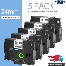 5PK Brother P-Touch TZ-231 TZe-231 12mm Label Tape Black on Color 1/2" PT-D21