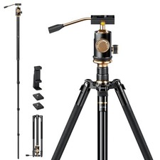 Tripod for 77.2'', Aluminum Tripod  Monopod with Removable Handle and 360 Ba...