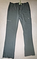 FIGS Technical Collection Pants Scrubs Women Sz Large Tall Gray Pockets Medical
