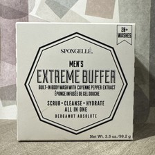 SPONGELLE Men  s Extreme Buffer BERGAMOT ABSOLUTE Built In Body Wash SEALED 18