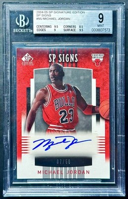 2004-05 UD SP Signature Edition MICHAEL JORDAN #7/50 SP Signs Auto BGS 9/10 Mint