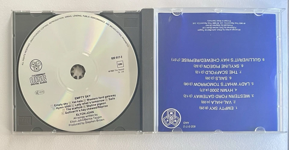 Elton John – Empty Sky CD, (1986), DJM, First German Pressing - Image 3 of 4