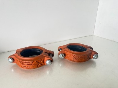 (QTY 2) Slidelok 74FP 3'' Grooved Fitting Rigid Coupling Orange (RB5)