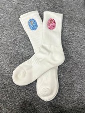 BAPE A Bathing Ape White Crew Socks 2-Pack Camo Embroidered Logo Streetwear