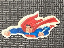 SUPERMAN FORM-SHAPED REFRIGERATOR-TYPE MAGNET 1.5"x3.5" INCH USED DC COMICS