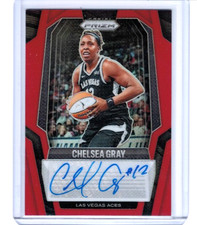 2025 Panini Prizm WNBA Chelsea Gray Throwback Red Prizm Auto #'ed 34/99