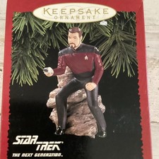 1996 Hallmark Star Trek Commander Riker Next Generation Christmas Ornament Vntg