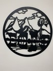 Large Metal Wall Hung Artwork, Cows in Matt Black