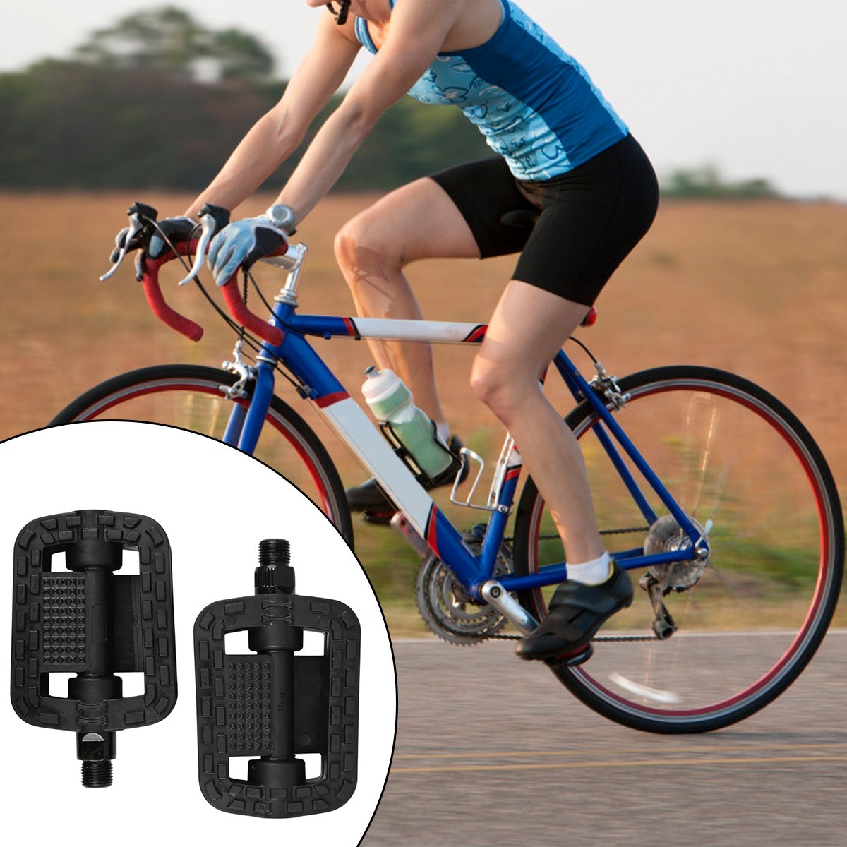 Fahrrad Pedale Anti Rutsch Trekking MTB Universal Bike Rutschfest Reflektoren
