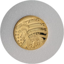 2015 Cook Islands 1/10 Ounce Gold $5 Statue Liberty Medallion 0.24 Fine - STOCK 1660.00 per troy oz