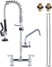 Commercial Kitchen Faucet Deck Mount with Pre-Rinse Sprayer 26" Height Kitchen S