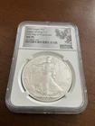 2021 American Silver Eagle T-2 Eagle Landing, NGC MS70, First Day Of Production