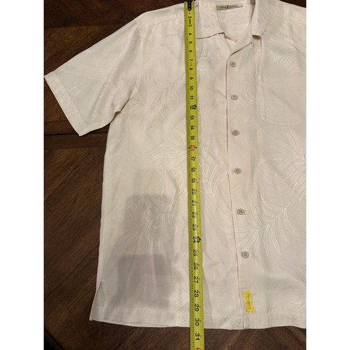 Tommy Bahama Jedwabny tropikalny nadruk liści Krótki rękaw Zapinana na guziki Koszula męska M |R1 - Zdjęcie 6 z 7