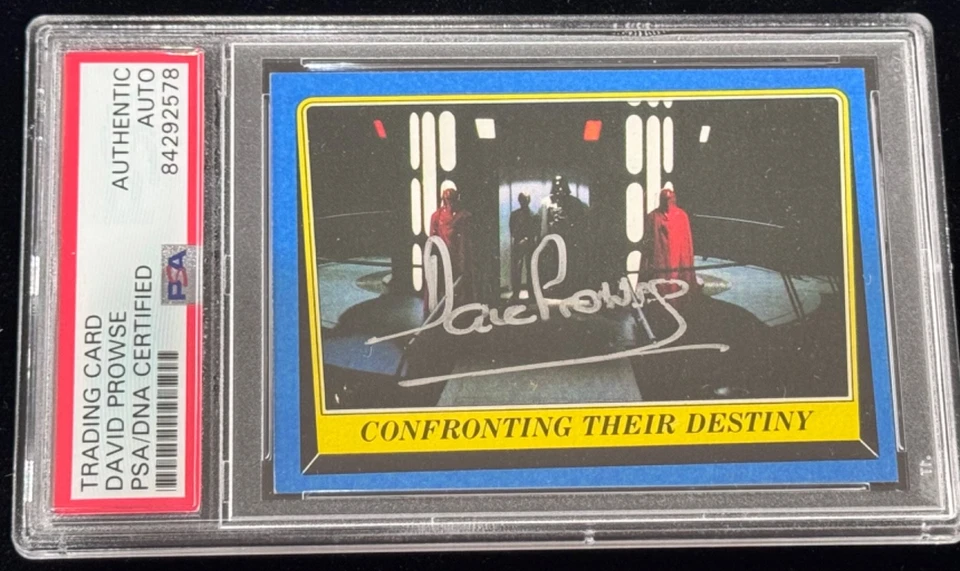 Dave Prowse "Darth Vader" Topps STAR WARS ROTJ Signed Rookie Card Auto (RC) PSA - Image 3 of 4