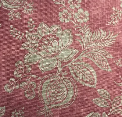 1 Meter SANDERSON "Lyon" Leinenstoff rustikal floral/fruit russet
