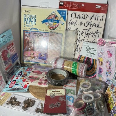 Crafting Lot Washi Tape, Decoupage Paper, Stickers, Charms And More (I)