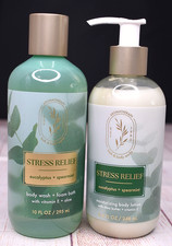Bath  Body Works Stress Relief Eucalyptus  Spearmint Set of 2 Lotion  Wash