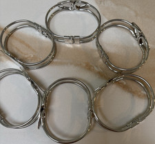 Lot of 6 silver tone DIY Bangle Bracelets Blanks Jewelry Making Cuff Base