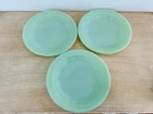 Lot of 3 Vintage Fire King Oven Ware Jadeite 8" Plates Ribbed As Is Condition